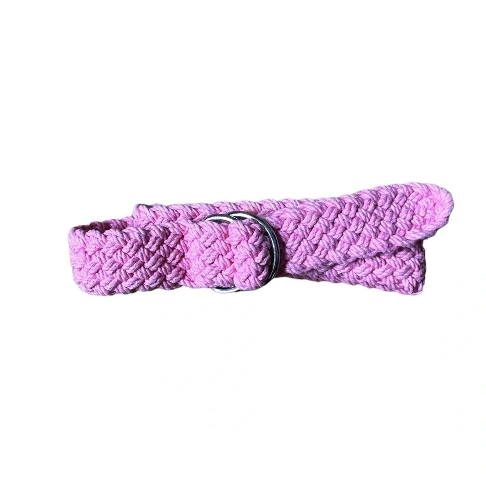 Lands‎ End pink braided belt girls medium